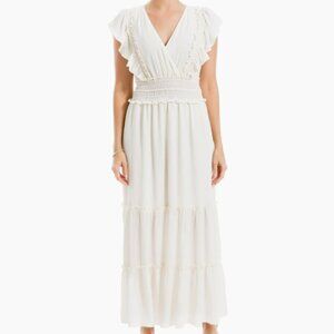 (NEW) Max Studio Elegant Cream Maxi Dress